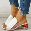 Women’s Open Toe Mule Heels with Block Heel – Slip On Sandal Design