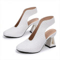Women's Woven Textured Peep Toe Slingback Block Heels