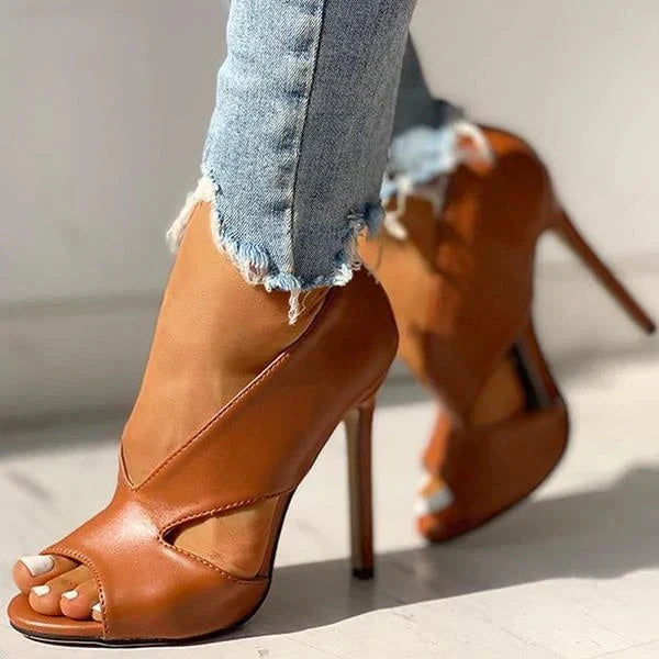 Women’s Cut-Out High Heel Sandals with Peep Open Toe