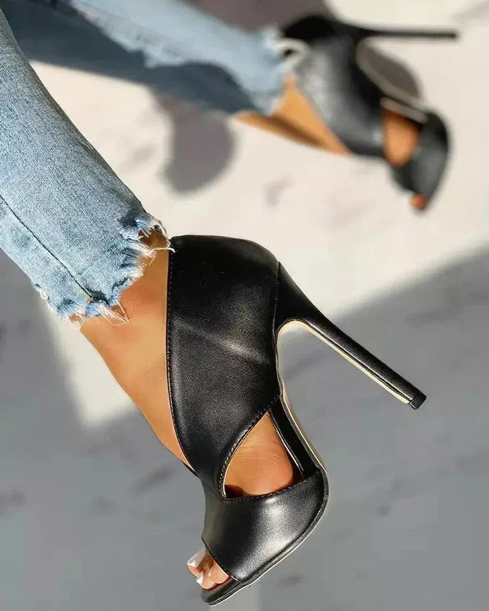 Women’s Cut-Out High Heel Sandals with Peep Open Toe