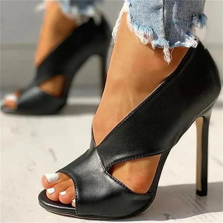 Women’s Cut-Out High Heel Sandals with Peep Open Toe