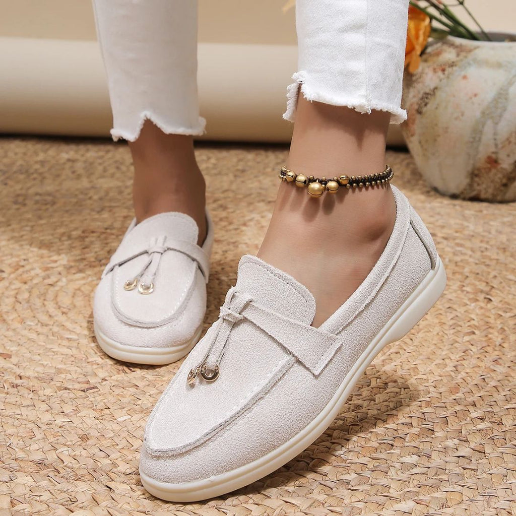 Women’s Slip-On Loafers with Rounded Toe and Flat Sole