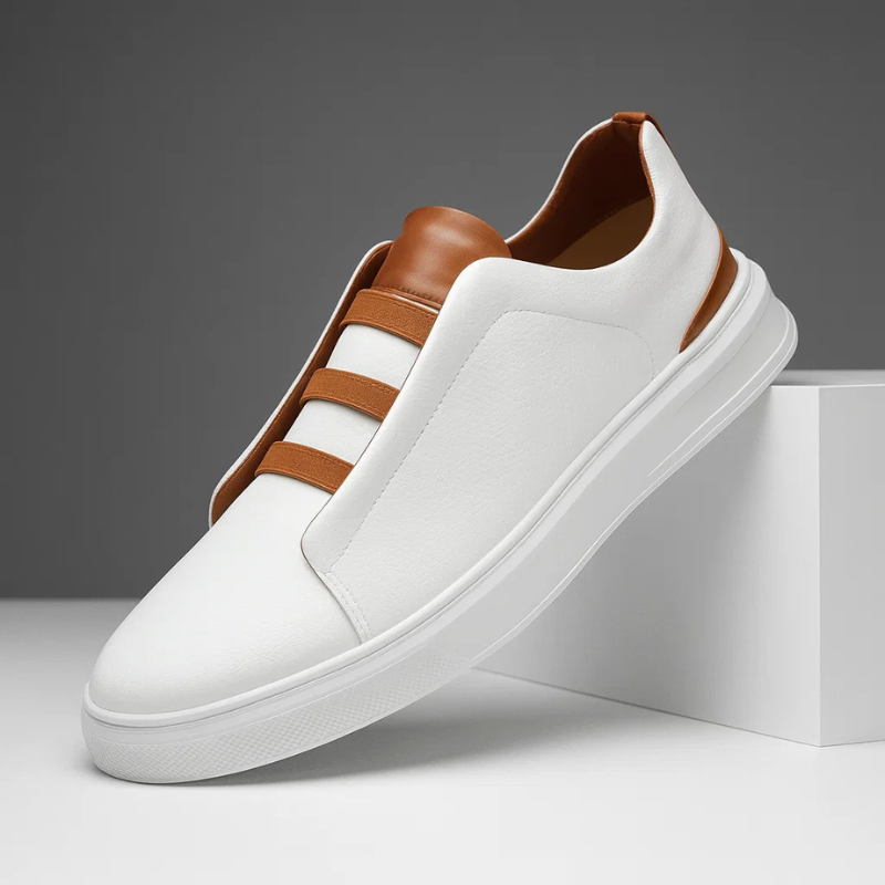 Men's Slip-On Sneakers - Low-Top - Elastic Strap Detail