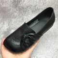 Women’s Slip-On Flats with Rounded Toe and Low Wedge Sole