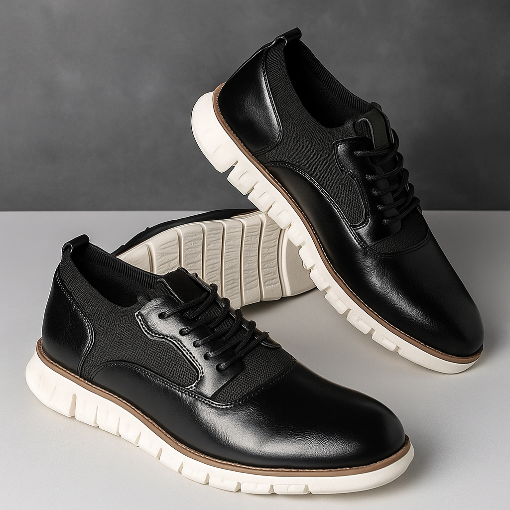 Men’s Lace-Up Casual Sneakers with Contrast Panels and Textured Sole