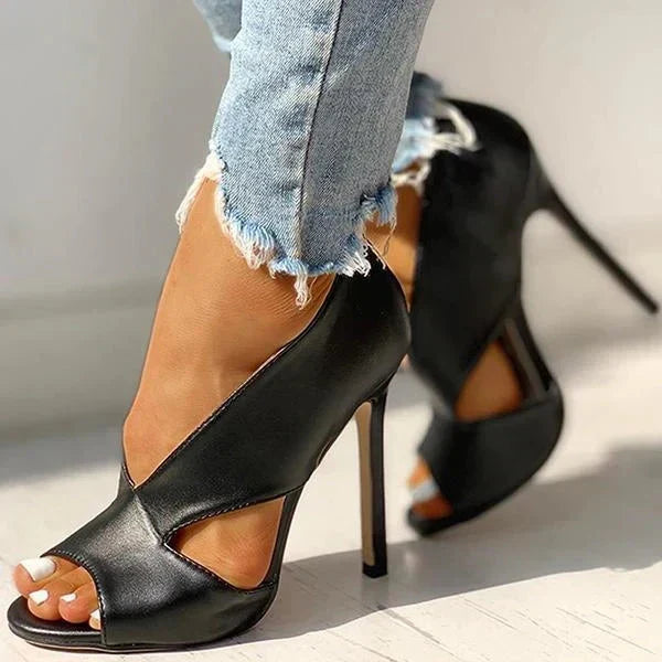 Women’s Cut-Out High Heel Sandals with Peep Open Toe