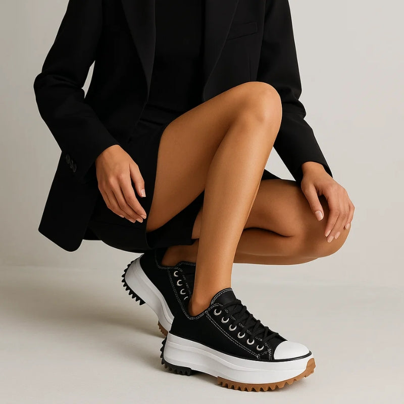 Women’s Low-Top Sneakers with Lace-Up Closure and Platform Sole