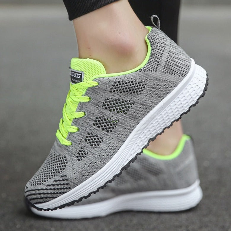 Women's Lace-Up Sneakers with Low-Cut Design and Textured Sole