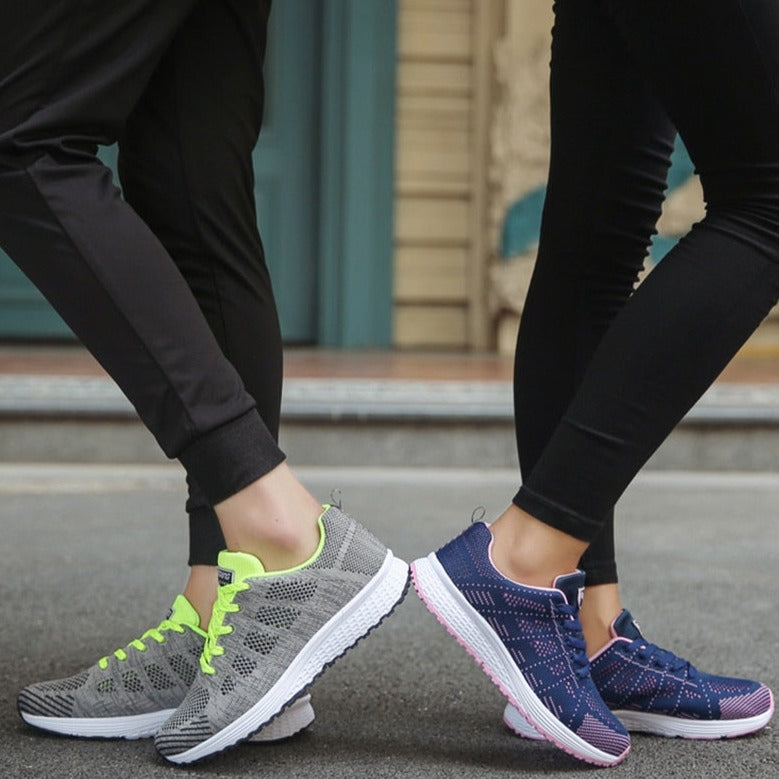 Women's Lace-Up Sneakers with Low-Cut Design and Textured Sole