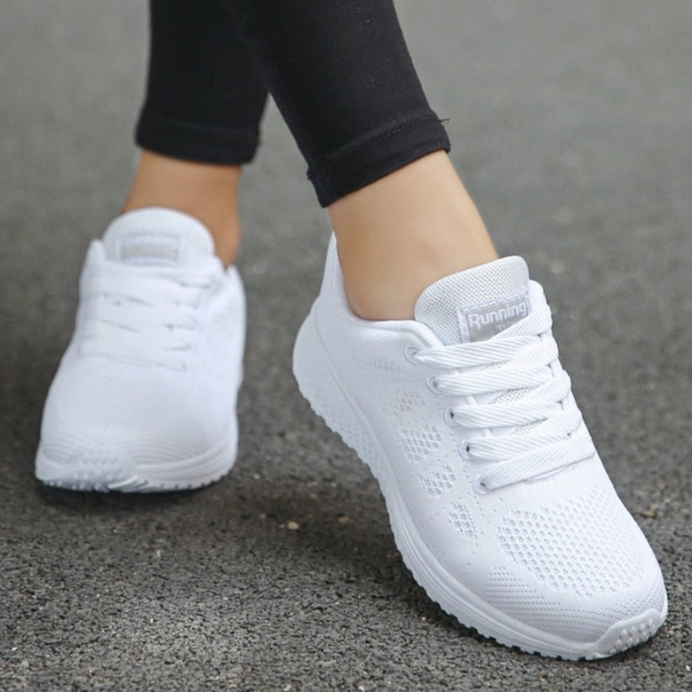 Women's Lace-Up Sneakers with Low-Cut Design and Textured Sole
