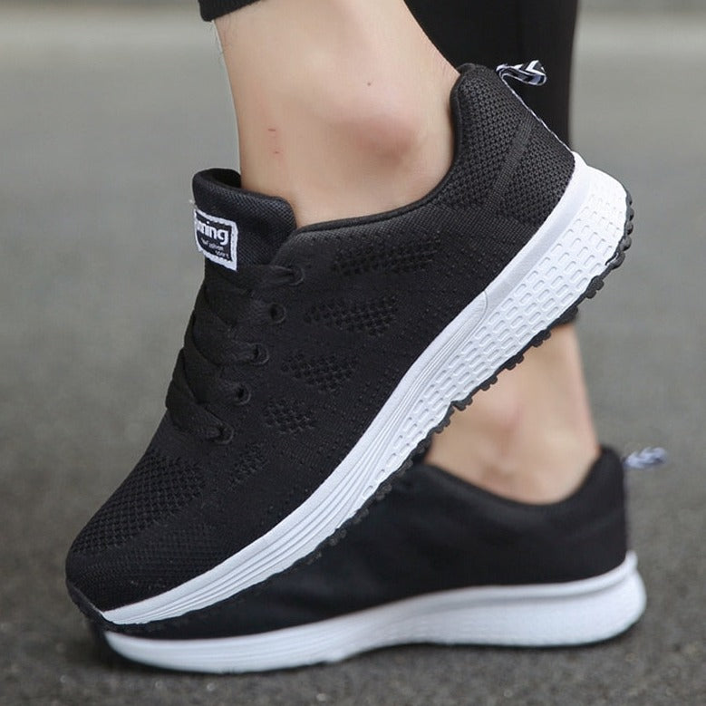 Women's Lace-Up Sneakers with Low-Cut Design and Textured Sole