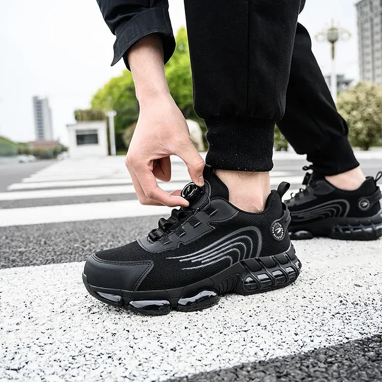 Men’s Lace-Up Safety Shoes with Reinforced Toe and Chunky Sole