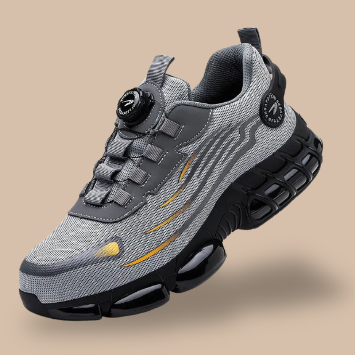 Men’s Lace-Up Safety Shoes with Reinforced Toe and Chunky Sole