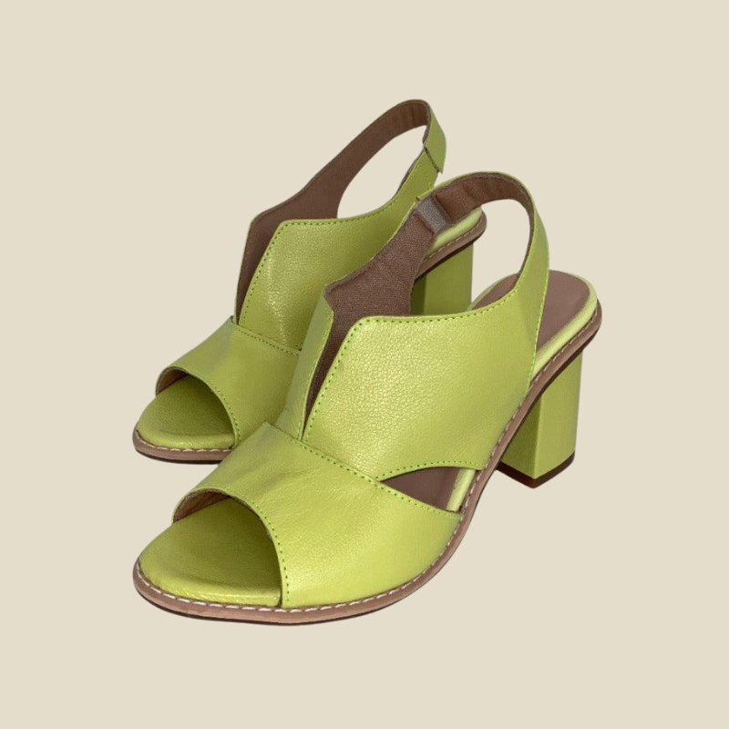 Women’s Open-Toe Slingback Sandals with Block Heel and Wide Upper