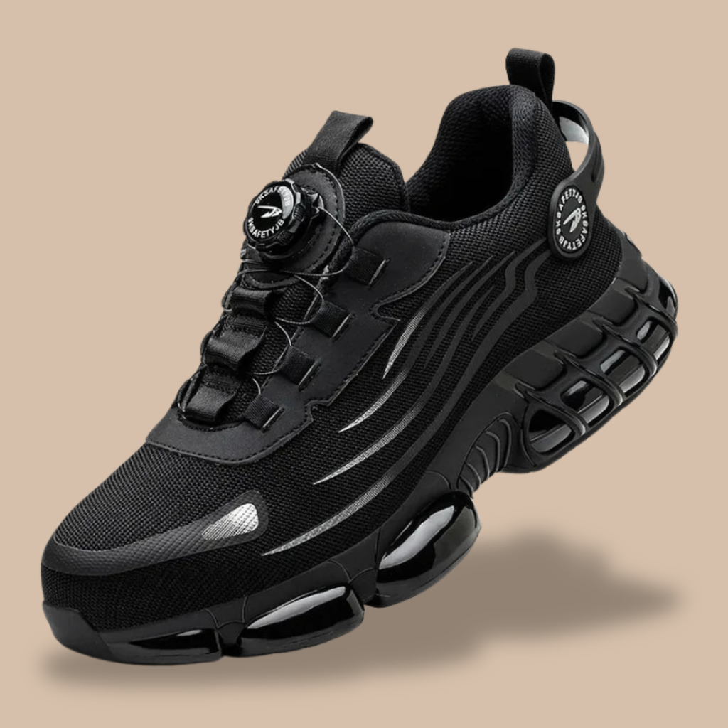 Men’s Lace-Up Safety Shoes with Reinforced Toe and Chunky Sole