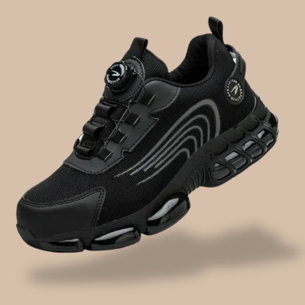 Men’s Lace-Up Safety Shoes with Reinforced Toe and Chunky Sole