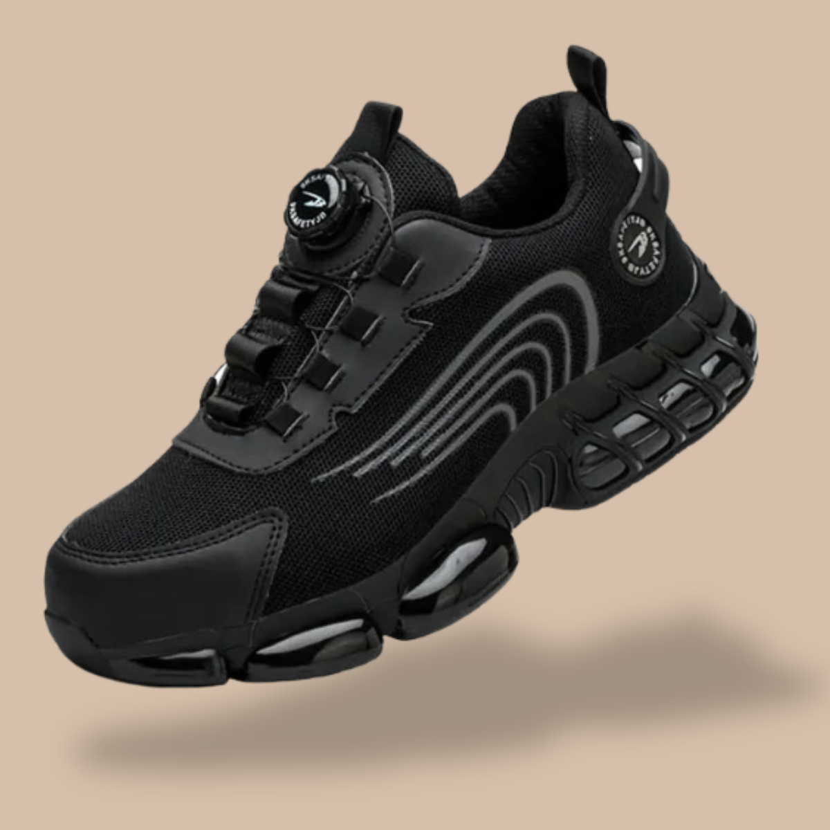 Men’s Lace-Up Safety Shoes with Reinforced Toe and Chunky Sole