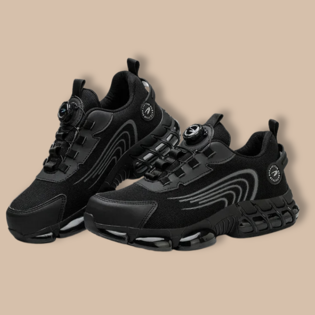 Men’s Lace-Up Safety Shoes with Reinforced Toe and Chunky Sole