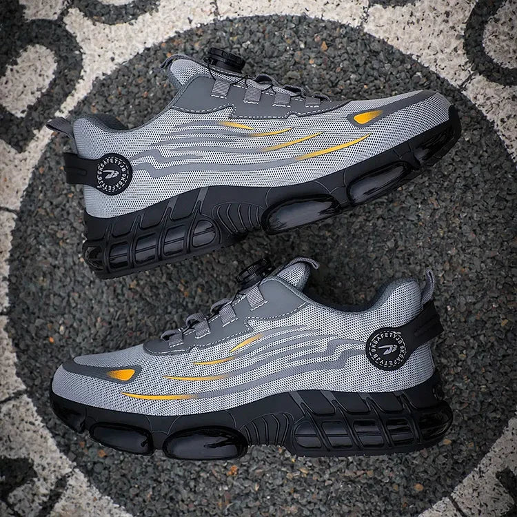 Men’s Lace-Up Safety Shoes with Reinforced Toe and Chunky Sole