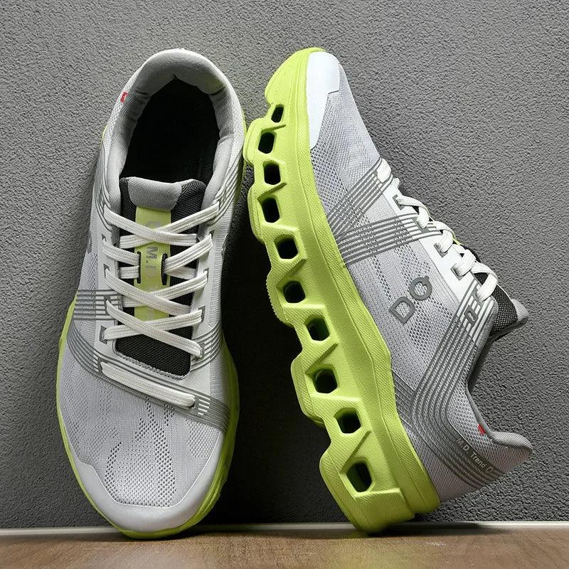 Men's Lace-Up Low-Top Sneakers with Mesh Upper and Pod-Cell Sole