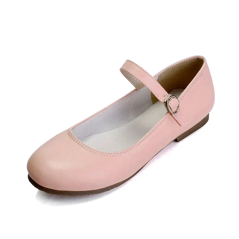 Women’s Mary Jane Flats with Buckle Strap and Rounded Toe
