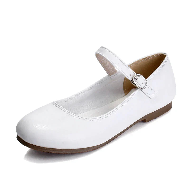 Women’s Mary Jane Flats with Buckle Strap and Rounded Toe