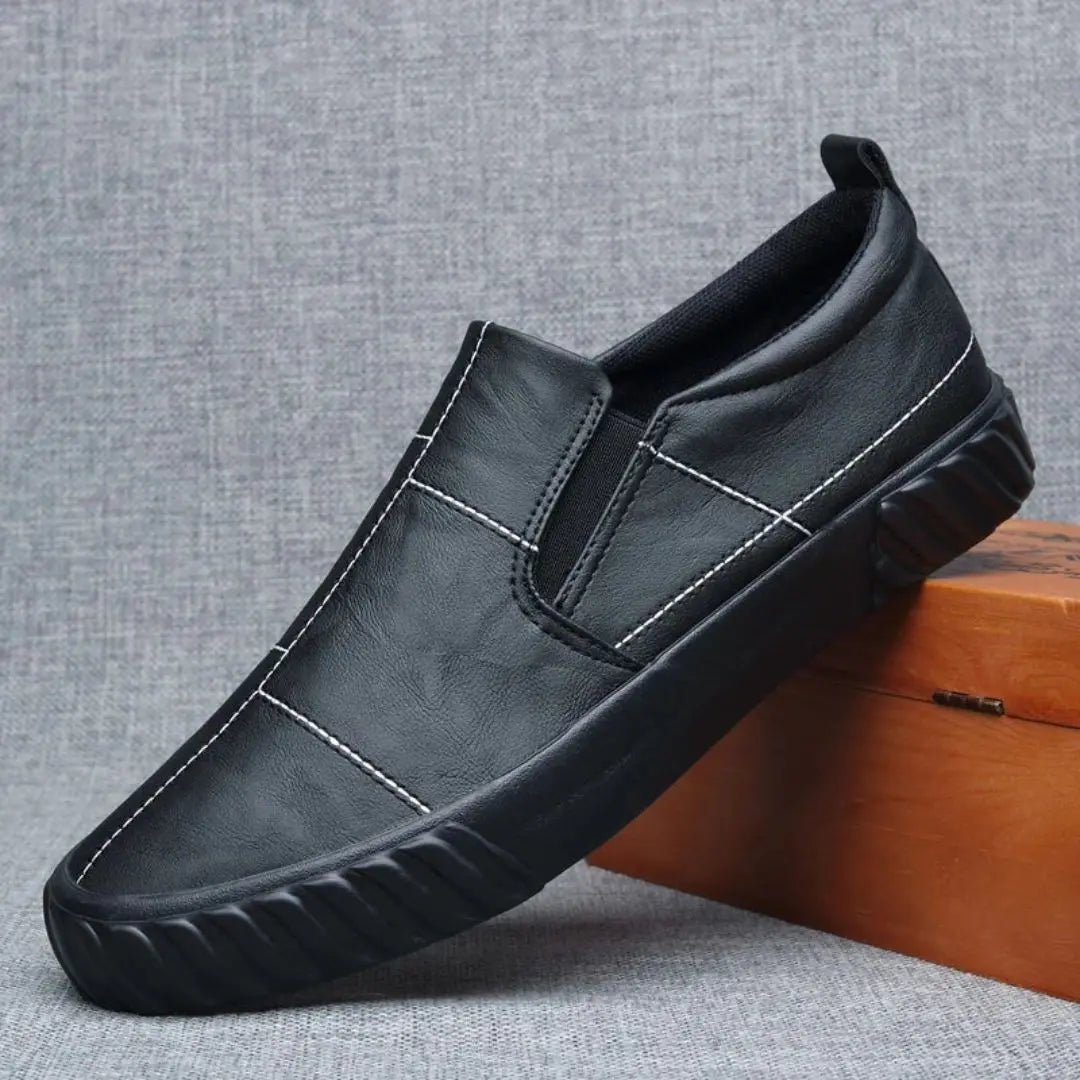 Men's Contrast Stitch Slip-On Penny Loafers Low-Top Shoes