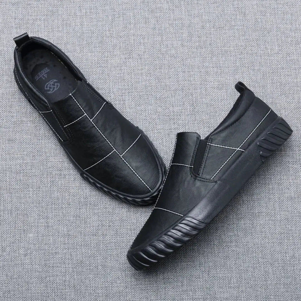 Men's Contrast Stitch Slip-On Penny Loafers Low-Top Shoes
