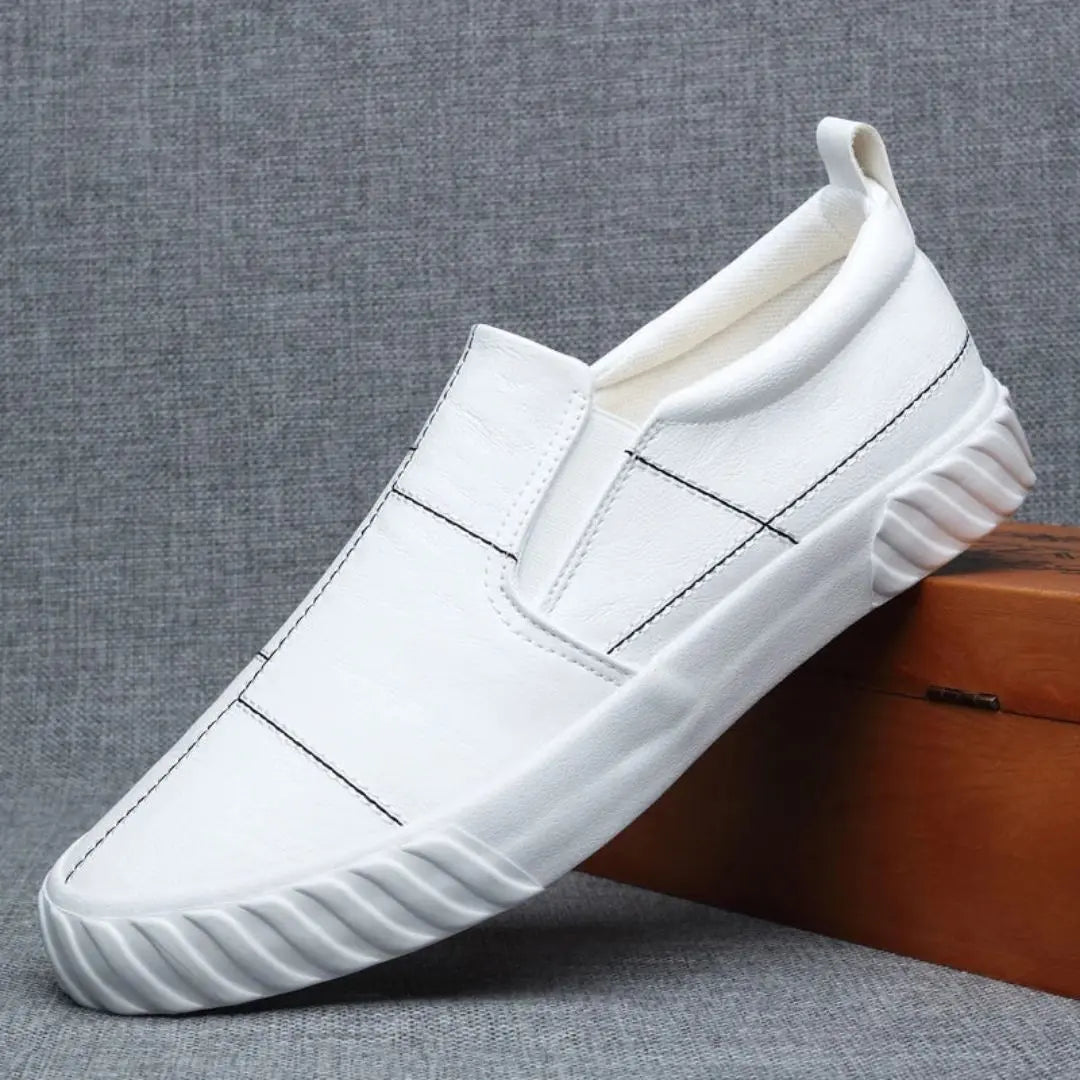 Men's Contrast Stitch Slip-On Penny Loafers Low-Top Shoes