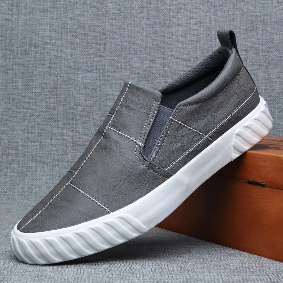 Men's Contrast Stitch Slip-On Penny Loafers Low-Top Shoes