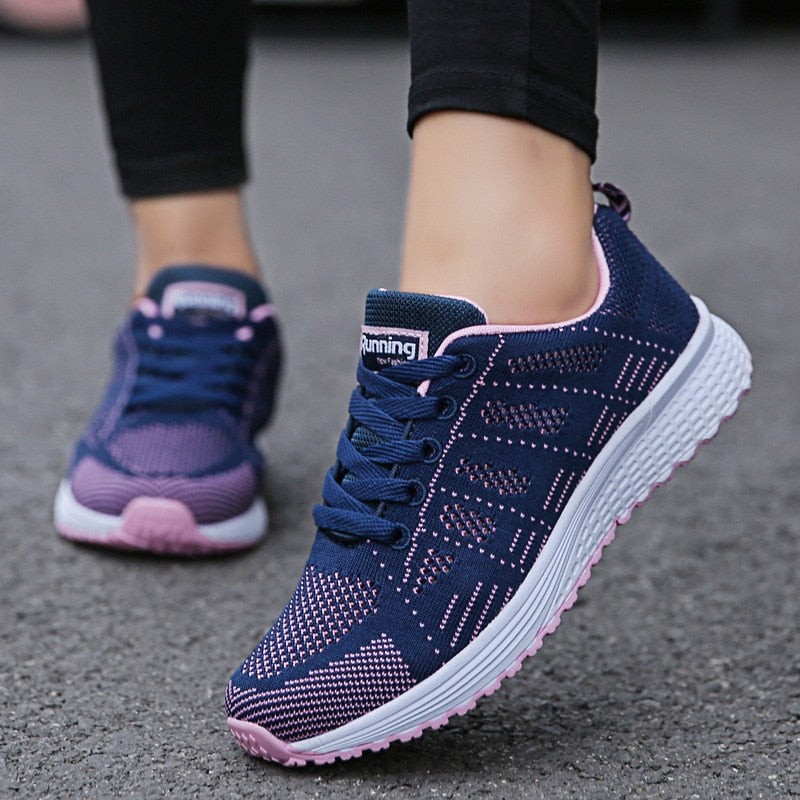 Women's Lace-Up Sneakers with Low-Cut Design and Textured Sole