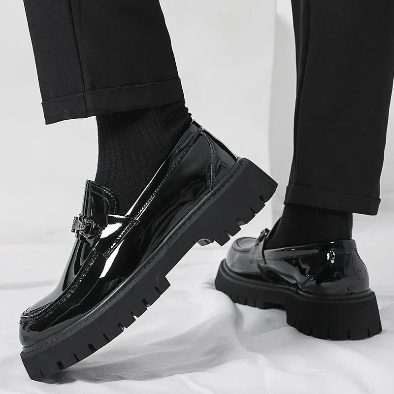 Men's Chunky Sole Slip-On Platform Loafers