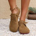 Women’s Minimal Lace-Up Casual Flats with Rounded Toe