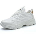 Men's Chunky Sneakers - Lace-Up - Mesh and Overlay Upper - Low Top