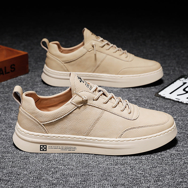 Men's Lace-Up Low Top Sneakers - Round Toe - Flat Rubber Sole
