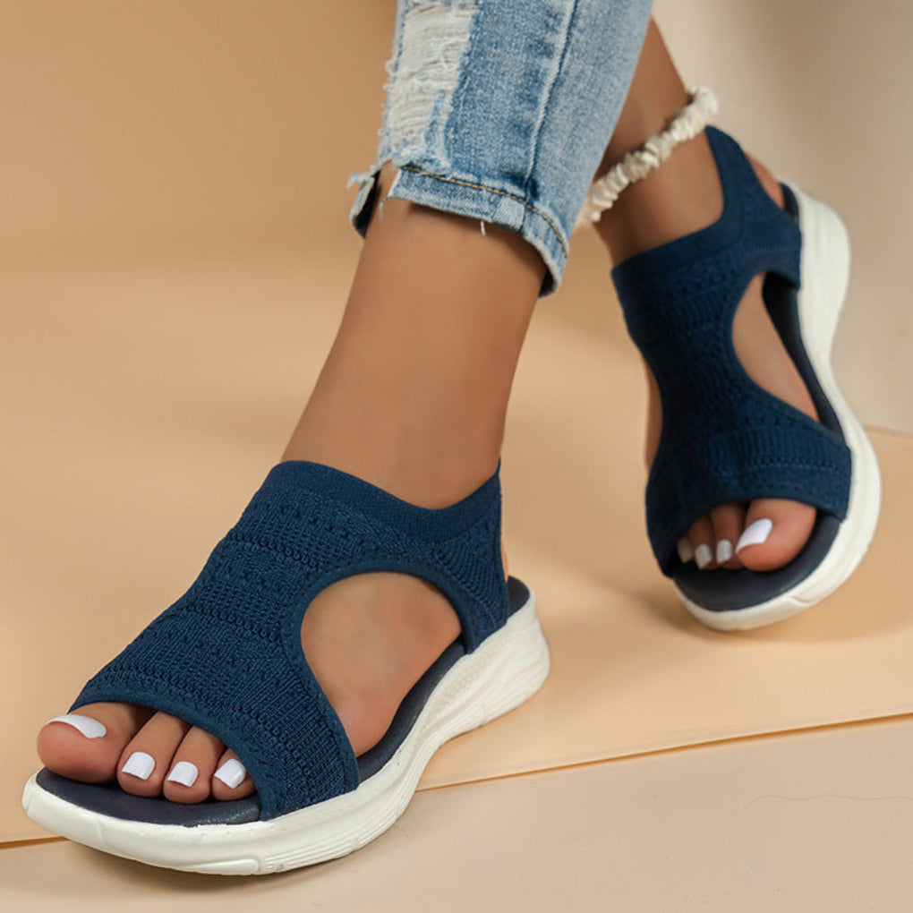 Women’s Open-Toe Sport Sandals with Knit Upper and Cushioned Sole