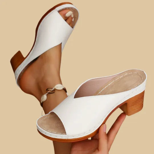 Women’s Open Toe Slide Sandals with Block Heel