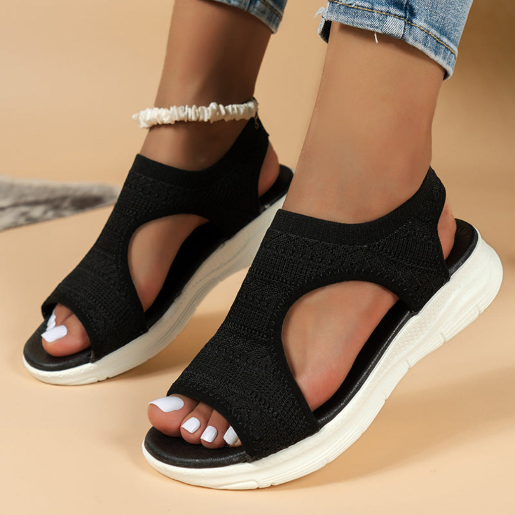 Women’s Open-Toe Sport Sandals with Knit Upper and Cushioned Sole