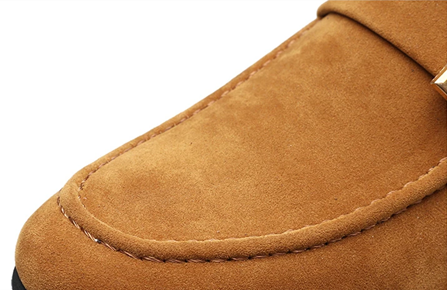 Men’s Slip-On Loafers with Buckle Detail and Low Block Heel