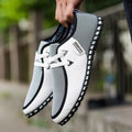 Men's Mesh Striped Panel Low-Top Sneakers - Lace-Up
