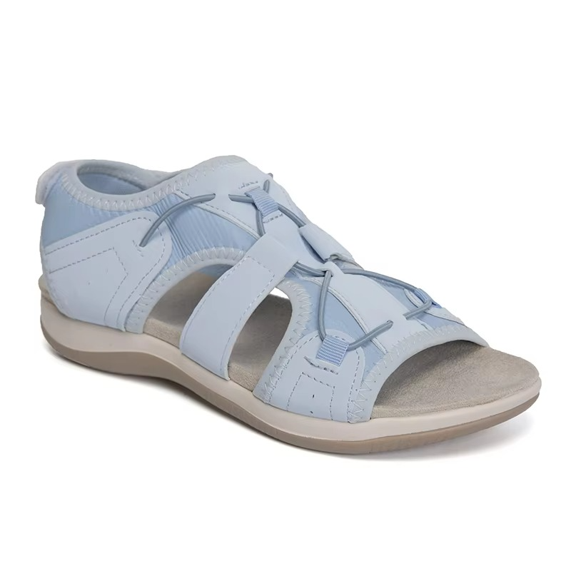 Women’s Adjustable Open Toe Sandals with Back Strap and Flat Sole
