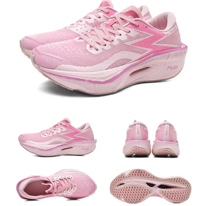 Men's Lace-Up Running Sneakers - Low Top - Mesh Upper - Curved Midsole