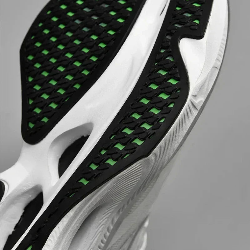 Men's Lace-Up Running Sneakers - Low Top - Mesh Upper - Curved Midsole
