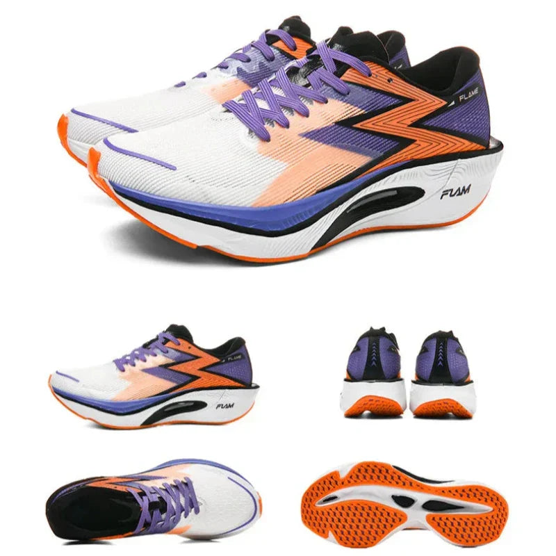 Men's Lace-Up Running Sneakers - Low Top - Mesh Upper - Curved Midsole