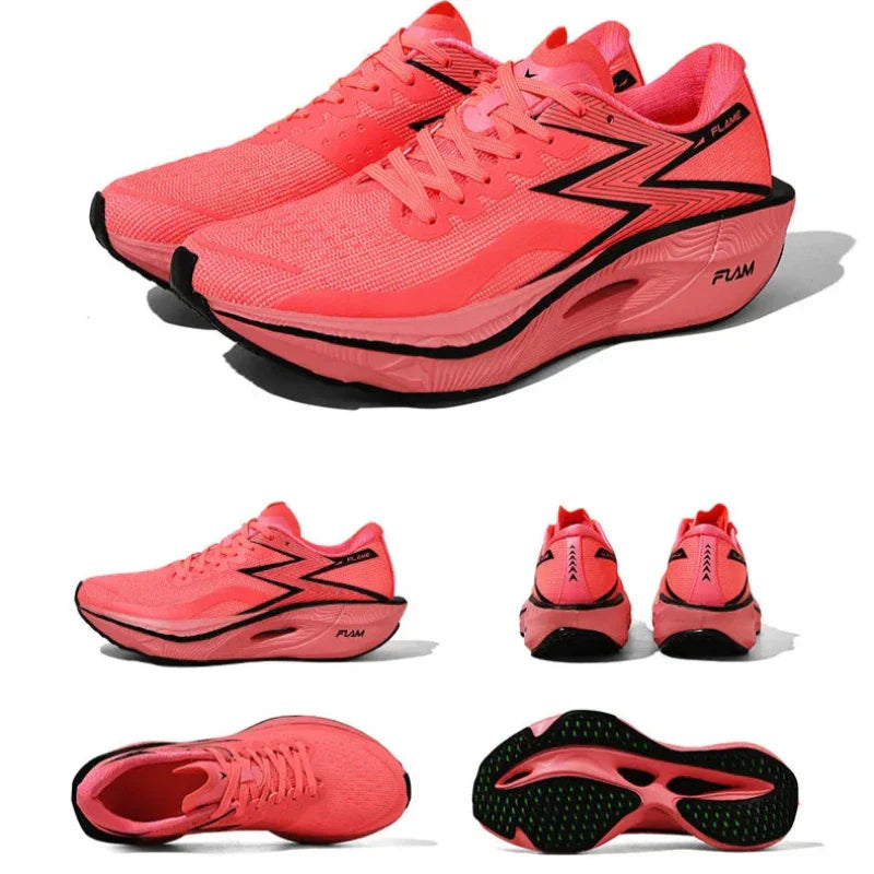 Men's Lace-Up Running Sneakers - Low Top - Mesh Upper - Curved Midsole