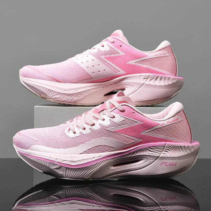 Men's Lace-Up Running Sneakers - Low Top - Mesh Upper - Curved Midsole