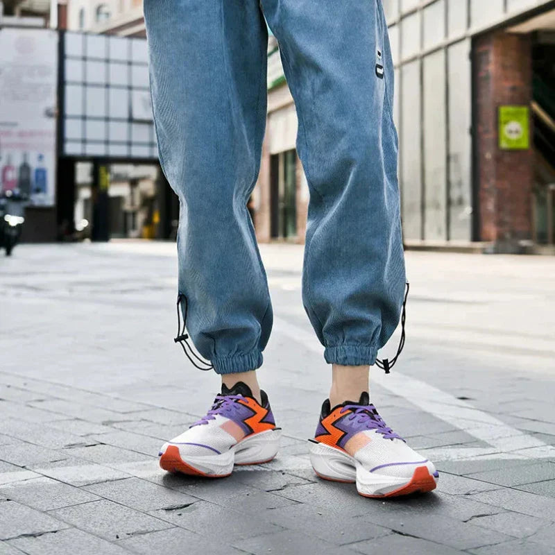 Men's Lace-Up Running Sneakers - Low Top - Mesh Upper - Curved Midsole