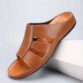 Men's Closed Toe Slide Sandals - Slip-On Fisherman Style Flat Sole