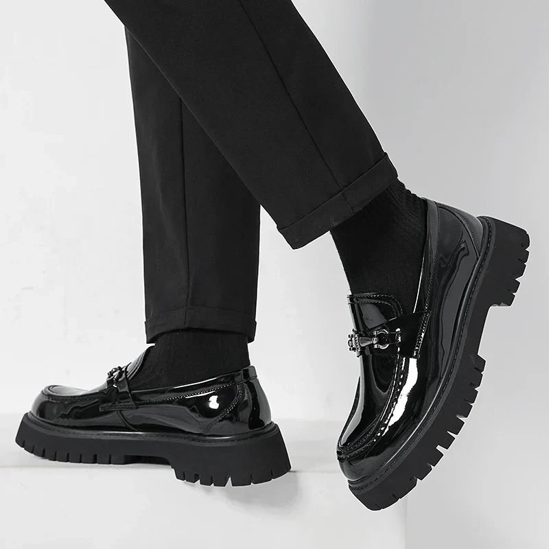 Men's Chunky Sole Slip-On Platform Loafers
