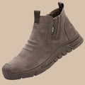 Men’s Ankle Work Boots with Reinforced Toe and Slip-On Design - Steel Toe